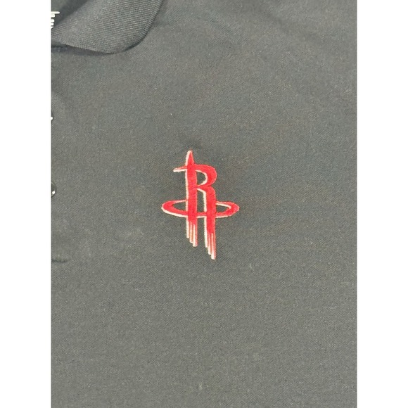 Houston Rockets Men XL Polo Shirt Black Red ‎ Embroidered Logo Antigua - Picture 2 of 7
